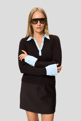 Polo Shirt - Espresso/Blue Edition