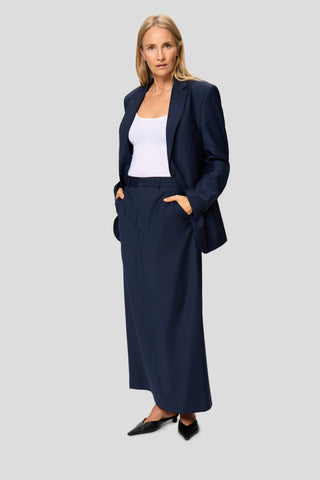 Suit Skirt II – Navy Blue Pinstripe Edition