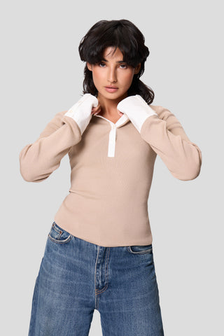 Polo Shirt - Beige/White Edition