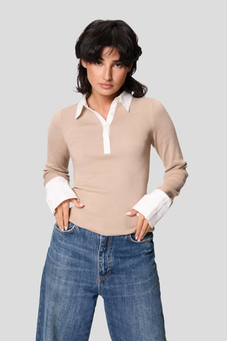 Polo Shirt - Beige/White Edition