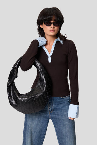 Polo Shirt - Espresso/Blue Edition